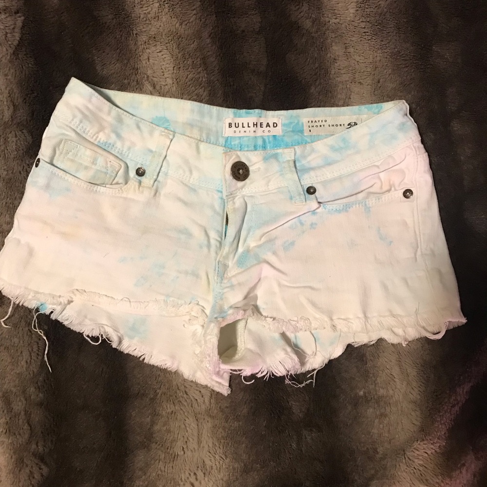 Light washed jean shorts